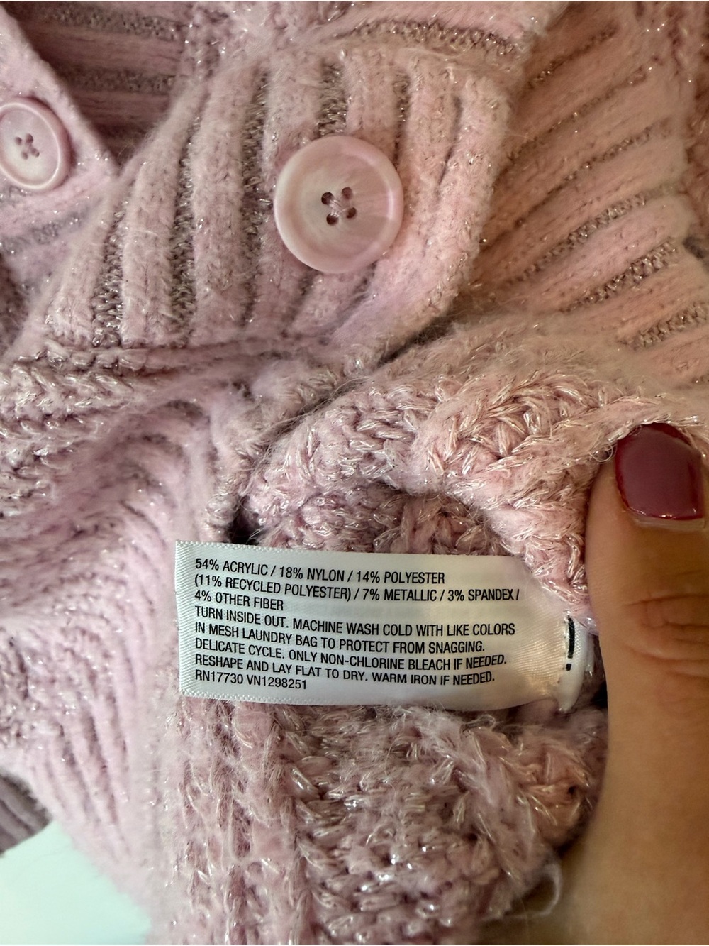 Universal Thread Dusty Rose Cable Knit Button-Front Cardigan - Picture 7 of 8